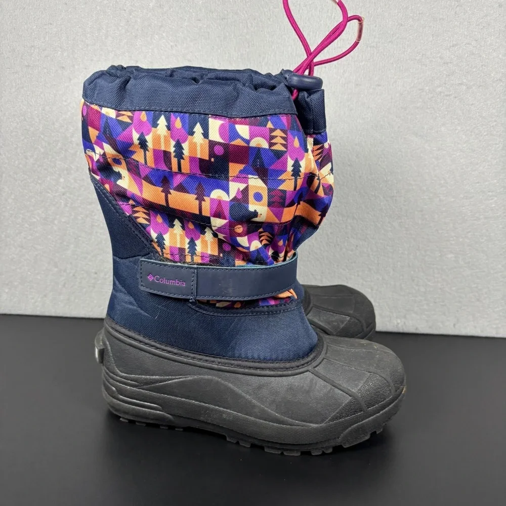 Columbia Powderbug Plus II Print Snow Boots Unisex Youth Size 5 Girls Winter